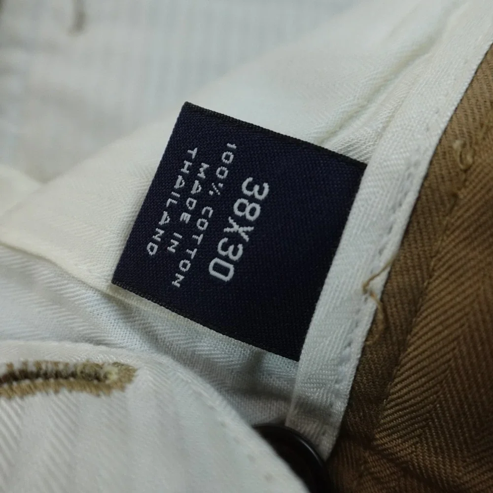 NEW Daniel Cremieux Pants Mens 38X30 Beige Brown‎ Chino Trouser Pleated Cuffed